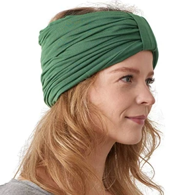 Abbildung von CHARM Frauen Chunky Turban Stirnband Kopftuch Winter Head Wrap Chemo Hut Naturhaar Blau Grün
