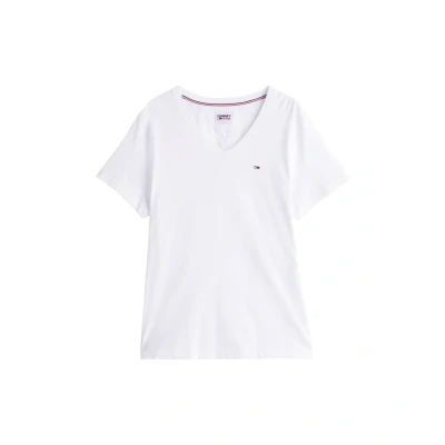 Abbildung von Tommy Jeans Tshirt basic, Herren, Größe: Large, Classic white