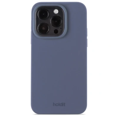 Abbildung von Apple iPhone 15 Pro Hülle Silikon Holdit Hard Case/Backcover Handyhülle Dunkelblau