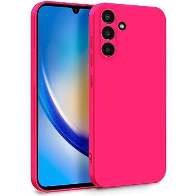 Abbildung von MyGadget Hülle für Samsung Galaxy A34 5G Zweilagige Handyhülle mit Kameraschutz Cover Innenfutter &amp; Silikon außen Pink