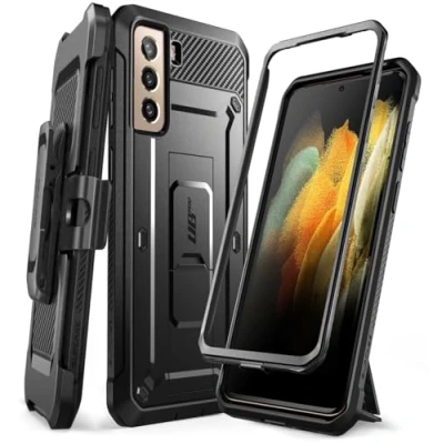Abbildung von SupCase Outdoor Hülle für Samsung Galaxy S21 (6.2&quot;) 5G Handyhülle Bumper Case Rugged Schutzhülle Cover [Unicorn Beetle Pro] OHNE Displayschutz mit Gürtelclip und Ständer 2021 Ausgabe (Schwarz)