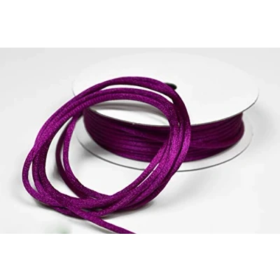 Abbildung von Creativery 50m Rolle Flechtkordel Satin 2mm (Purpur) // Satinkordel Kordel Flechtschnur Schmuckschnur Satinschnur lila Zierkordel Kumihimo