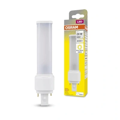 Abbildung von OSRAM Dulux D 26 LED Lampe für G24D 3 Sockel, 10 Watt, 990 Lumen, Warmweiß (3000K), rotierbar, Ersatz herkömmliches 26W Leuchtmittel