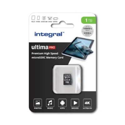 Abbildung von Integral 1TB Micro SD Karte 4K Video Premium High Speed Speicherkarte SDXC bis zu 100MB/s Lesegeschwindigkeit und 50MB/s Schreibgeschwindigkeit V30 C10 U3 UHS I A1