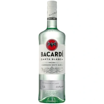 Abbildung von BACARDÍ Carta Blanca White Rum, der legendäre weiße Karibik Rum aus dem Hause BACARDÍ, perfekt für Cocktails, 37,5% Vol., 150 cl/1.5 L