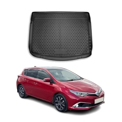 Abbildung von OMAC Kofferraummatte Kofferraumwanne kompatibel mit Toyota Auris 2012 2024 Gummi TPE Schwarz