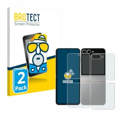 Abbildung von BROTECT Entspiegelungs Schutzfolie für Samsung Galaxy Z Flip6 (Display+Rückseite) (2 Stück) Matte Displayschutz Folie, Anti Fingerprint