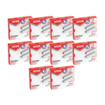 Abbildung von OFFICE PRODUCTS 18072369 19 Heftklammern 23/17 Silbern/ 10.000 Stück (10 x 1000 Stück) Standart Handtackerklammern/Tackerklammern Büroklammern/Verzinkt