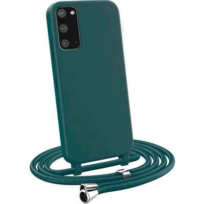 Abbildung von MyGadget Handykette für Samsung Galaxy S20 [ Hülle mit verstellbaren Band ] TPU Handyhülle Handyband zum Umhängen Kordel Schnur Case Schutzhülle Dunkel Grün