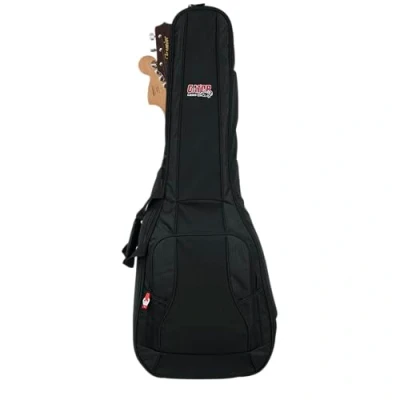 Abbildung von Gator Cases 4G Series Doppel Gitarren Gigbag mit verstellbaren Rucksackgurten, schwarz (GB ACOUELECT)