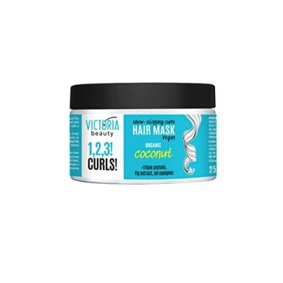 Abbildung von Victoria Beauty Haarmaske für schöne Locken, Curls Pflege, Haarkur sehr trockenes Haar, Anti Frizz Coconut Hair Mask, Curly Treatment, 250ml