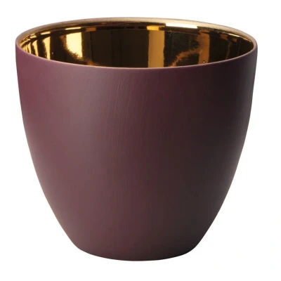 Abbildung von ASA Xmas Windlicht brombeer, innen gold glänzend 9x8cm