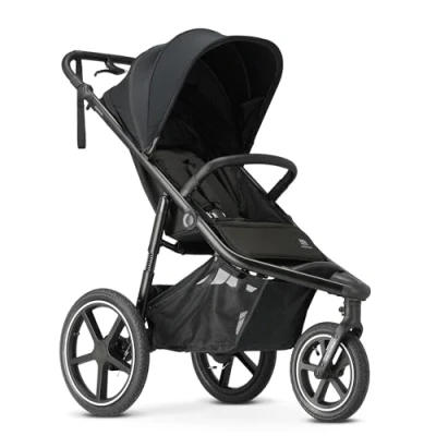 Abbildung von Deryan Bolt Jogger Kombikinderwagen für jedes Gelände Zusammenklappbarer und tragbarer Buggy zum Joggen ab 6 monate Schwarz