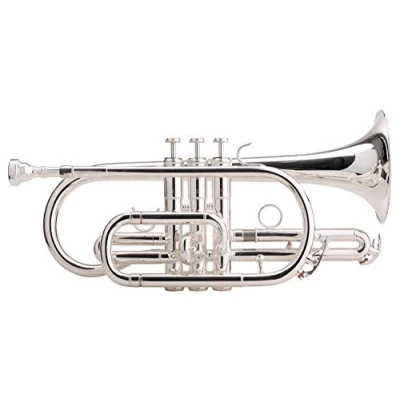 Abbildung von Classic Cantabile CR 400S Bb Kornett (versilbert, Ventile Edelstahl, Stimmzug Neusilber, im Koffer, Mundstück) silber