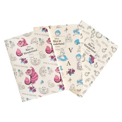 Abbildung von Grupo Erik Disney Alice im Wunderland 3er Pack Notizbücher A6 Notizbuch klein 1 Liniert Dotted Blanko Notizblock