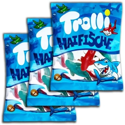 Abbildung von 3 er Pack Trolli Haifische x 150g Haie aus Fruchtgummi und Schaumzucker