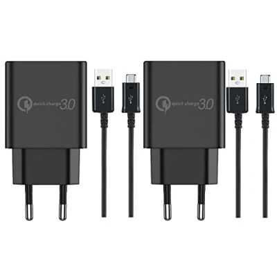 Abbildung von 2x 18W Schnellladegerät für Samsung Galaxy Tab A10.1/A 7.0 (2016) Micro Usb Ladekabel 1.5M Netzteil Adapter S7 Edge S6 S5 A10 A03 A02 A01 A6 A6+ 2018 Xcover 4 3 A3 A5 A7