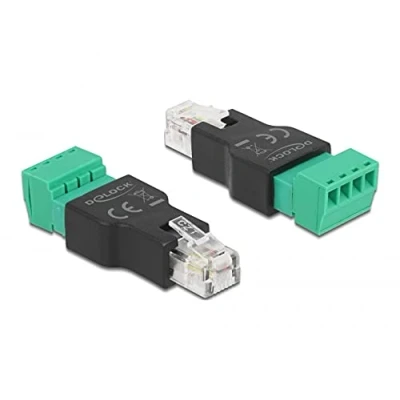 Abbildung von Delock Adapter RJ11/14 Stecker zu Terminalblock 4 Pin 2 teilig