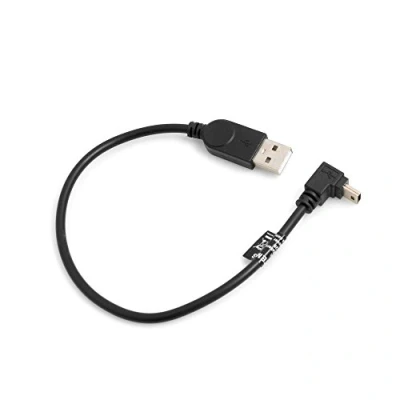 Abbildung von System S Mini USB Kabel 90 Grad aufwärts gewinkelt Winkel Datenkabel Ladekabel Adapter 27 cm