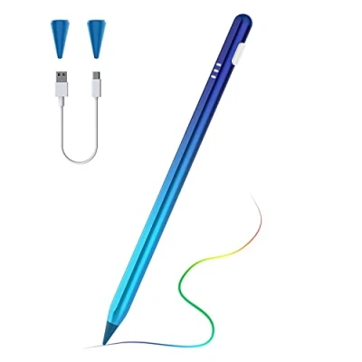 Abbildung von TiMOVO Stylus Stift, Eingabestift Kompatibel mit iPad 10/9/8/7/6, Pro 13/12.9/11&#039;&#039; 2022, Air 3/4/5/6, 11&quot;/13&quot; 2024, Mini 6/5, Neigungs /Magnetisches Design, Farbverlauf Blau