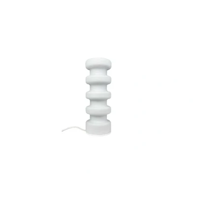 Abbildung von Dyberg Larsen Tischlampe Luna, weiß, Höhe 33 cm, Glas
