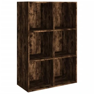 Abbildung von vidaXL Bücherregal/Sideboard, Bücherschrank mit viel Stauraum, Standregal für Schlafzimmer Wohnzimmer Büro, Büroregal Beistellschrank, Räuchereiche Holzwerkstoff