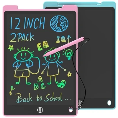 Abbildung von GUYUCOM 2 Stück Kinder Zeichentafel 12 Zoll Spielzeug ab 3 4 5 6 Jahre alt Junge Mädchen,Schreibtafel Maltafel Kinderspielzeug und Geschenke zum Geburtstag