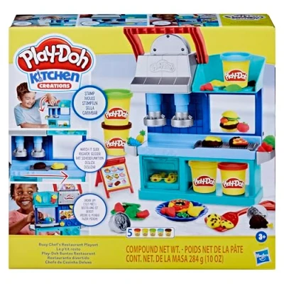 Abbildung von Play Doh Knetform Set Kitchen Creations Restaurant mit Ofen, Knete Set, Bratenw (Kitchen Creations)