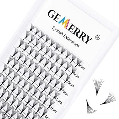 Abbildung von 10D Fertige Fächer Wimpern Volumen Wimpernverlängerung 0,07mm Büschelwimpern C curl Länge 8 14mm Mix Vorgefächerte Lashes von GEMERRY (0.07 Mix)