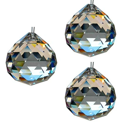 Abbildung von HAB &amp; GUT 3X Kristallkugel aus geschliffenem Glas ø 40mm 30% PbO Bleikristall Regenbogenkristall Fensterdeko Feng Shui zum aufhängen