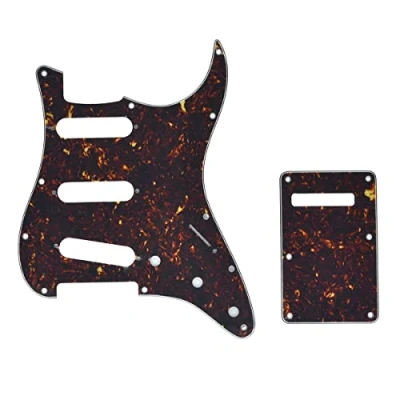 Abbildung von kaish Strat ST SSS Pickguard Tremolo Cover w/Schrauben dunkelbraun Schildkröte für Fender