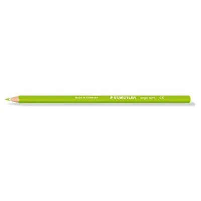 Abbildung von STAEDTLER 157 50 ergo Soft Farbstift, ergonomische Dreikantform, rutschfeste Oberfläche, 12 Stück im Kartonetui, gelbgrün