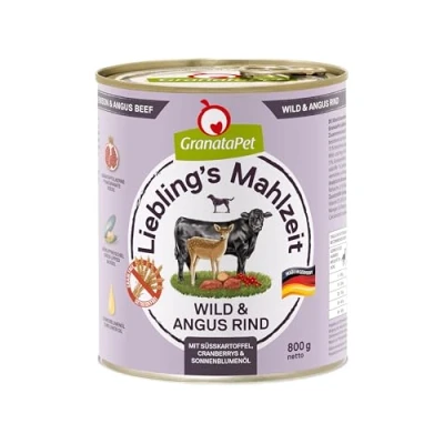 Abbildung von GranataPet Liebling&#039;s Mahlzeit Wild &amp; Angus Rind, Nassfutter für Hunde, Hundefutter ohne Getreide Zuckerzusätze, Alleinfuttermittel, 6 x 800 g