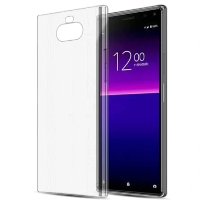 Abbildung von Cadorabo Hülle kompatibel mit Sony Xperia 8 Silikon Handyhülle für Case aus [Nie vergilben Technologie], Kratzfeste und stoßfeste Schutzhülle VOLL TRANSPARENT