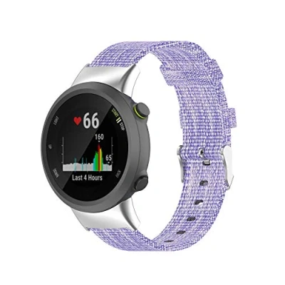 Abbildung von Yikamosi Kompatibel mit Garmin Forerunner 45 Armband,Schnellverschluss Premium Nylon rostfreiem Metallverschluss Ersatzbänder für 45/Garmin 45S/Garmin Swim 2,Lila