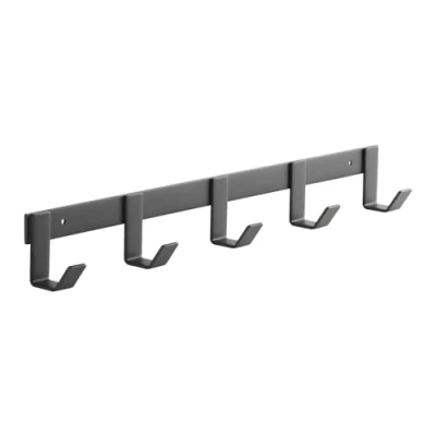 Abbildung von SO TECH® Hakenleiste Blackline ALBA schwarz pulverbeschichtet, (1 St), Länge 450 mm mit 5 Haken klein