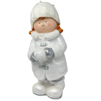 Abbildung von Dadeldo Living &amp; Lifestyle Dekofigur Winterkind Weiss 39cm Weihnachtsdeko