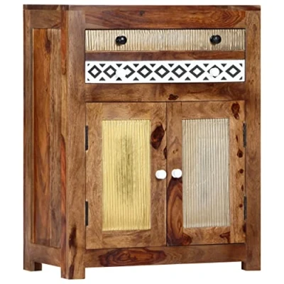 Abbildung von vidaXL Sheesham Holz Massiv Beistellschrank Sideboard Kommode Anrichte Schrank Mehrzweckschrank Flurkommode Standschrank Palisander 60x30x75cm