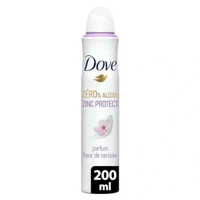 Abbildung von DOVE Deodorant für Damen, Zinc Protect Spray, 0% Alkohol Duft Kirschblüte 72 Stunden Geruchsschutz 200 ml