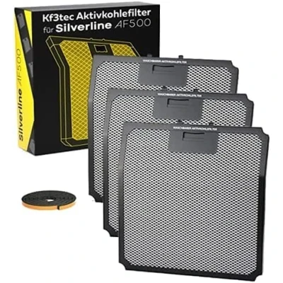 Abbildung von KF3TEC® AKtivkohlefilter für Silverline AF 500 (bis zu 3x waschbar) (3Pack)