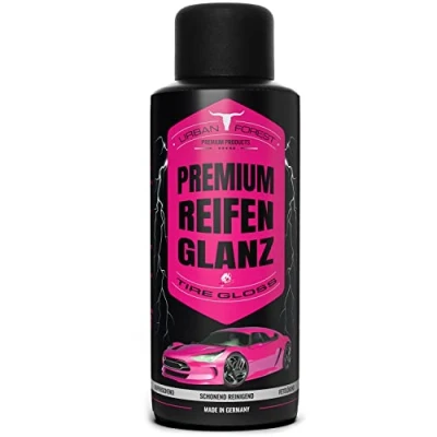 Abbildung von Reifenglanz Gel zur Reifenpflege Professionelles Reifenglanzmittel &amp; Reifen Glanz Pflege Autopflege für Sommer Winter Premium von URBAN FOREST 500ml