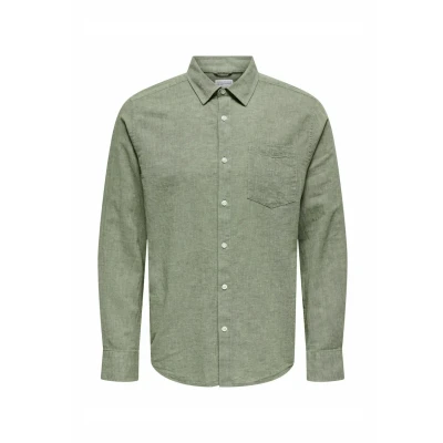 Abbildung von ONLY &amp; SONS Herren ONSCAIDEN Life REG LS 1 PKT Shirt NOOS Hemd, Swamp, Large