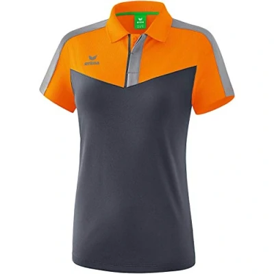 Abbildung von Erima Damen Squad Sport Poloshirt, New Orange/Slate Grey/Monument Grey, 38