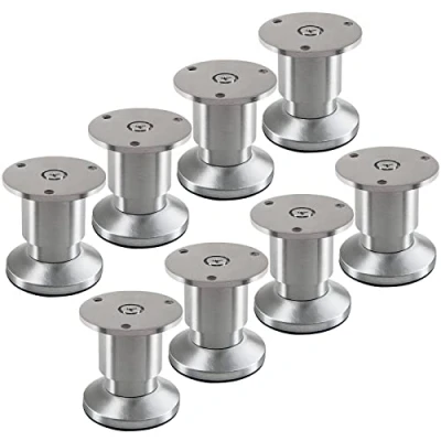 Abbildung von 8 Stück Möbelfüße TERRA Höhe 50 mm Alu gebürstet Sofafüße höhenverstellbar bis max. 15 mm, belastbar 250 kg/je Fuß von SOTECH