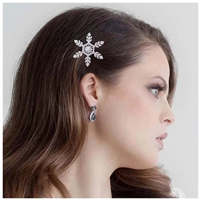 Abbildung von Inilbran Boho Schneeflocke Haarspange Silber Kristall Haarspangen Vintage Haarnadel Sparkly Cz Haarnadeln Braut Dekorativer Haarschmuck für Frauen