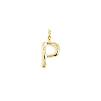 Abbildung von SINGULARU Charm Letter XL Gold Anhänger Initial aus Messing mit 18kt Vergoldung Buchstabe A Z Kombinierbar Halskette Damenschmuck P