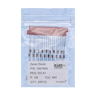 Abbildung von HUABAN 20PCS 1N4760A 1N4760 Silizium Planar Power Zener Diode 1W 68V DO 41 (DO 204AL) Axial Diodes 1 Watt 68 Volt