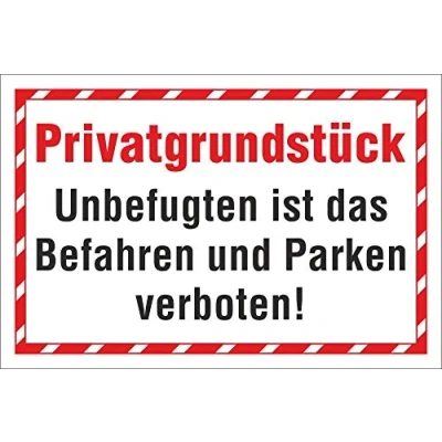 Abbildung von WERBEPUNKT. Schild Privatgrundstück Befahren Parken verboten Hinweisschild 3 mm Alu Verbund 300 x 200