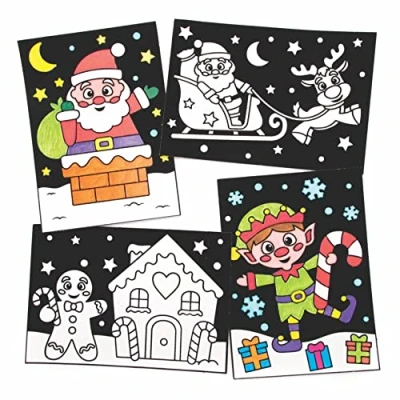 Abbildung von Baker Ross FC108 Ausmalbilder, Weihnachten Dekorationen, 10 Stück, Filz Bastelbilder zum Selbermachen, Bastelset für Kinder Dekorieren und Präsentieren