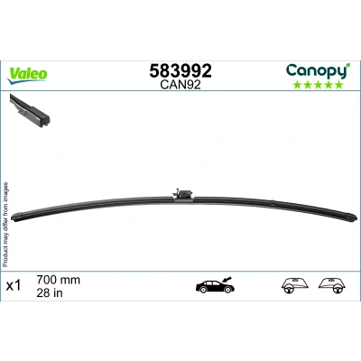 Abbildung von Scheibenwischer Valeo Canopy 583992 700mm Flachbalkenwischblatt, Wischgummi aus &gt;80 % nachhaltigen Materialien MERCEDES BENZ: V Klasse